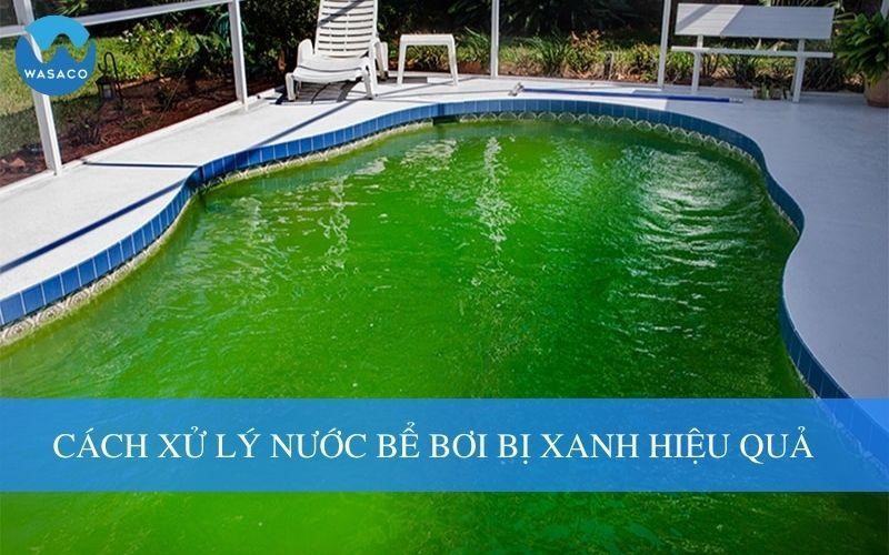 Cách xử lý nước bể bơi bị xanh