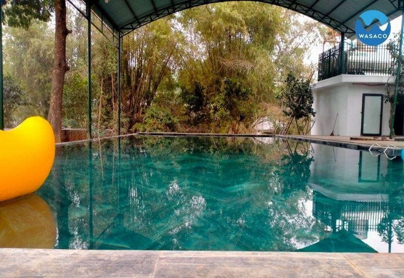công trình bể bơi anh Sơn ở Đồng Xuân Quốc Oai hà nội
