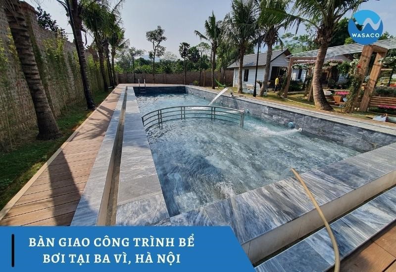 công trình bể bơi Homestay anh Trung tại Ba Vì, Hà Nội