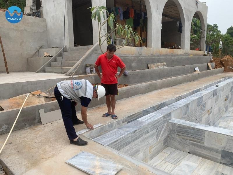 Wasaco lắp đặt thiết bị hoàn thiện cho bể bơi anh Nguyễn An - Ba Vì, Hà Nội