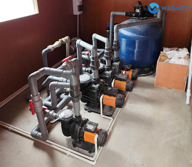 Phòng máy - Trung tâm lọc và tuần hoàn nước hồ bơi