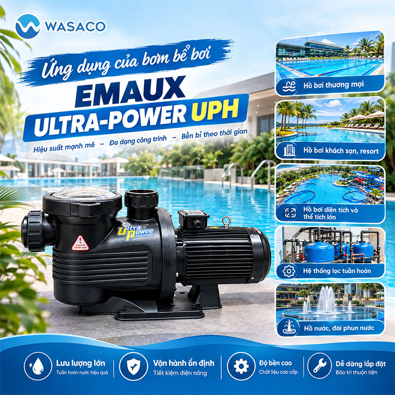 Máy bơm bể bơi Emaux ULTRA-POWER UPH được ứng dụng trong nhiều công trình